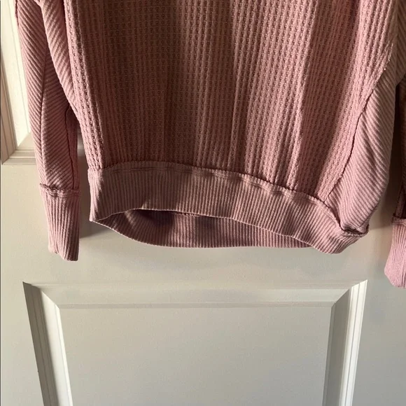We The Free Dusty Pink Waffle Knit Top - Picture 5 of 7